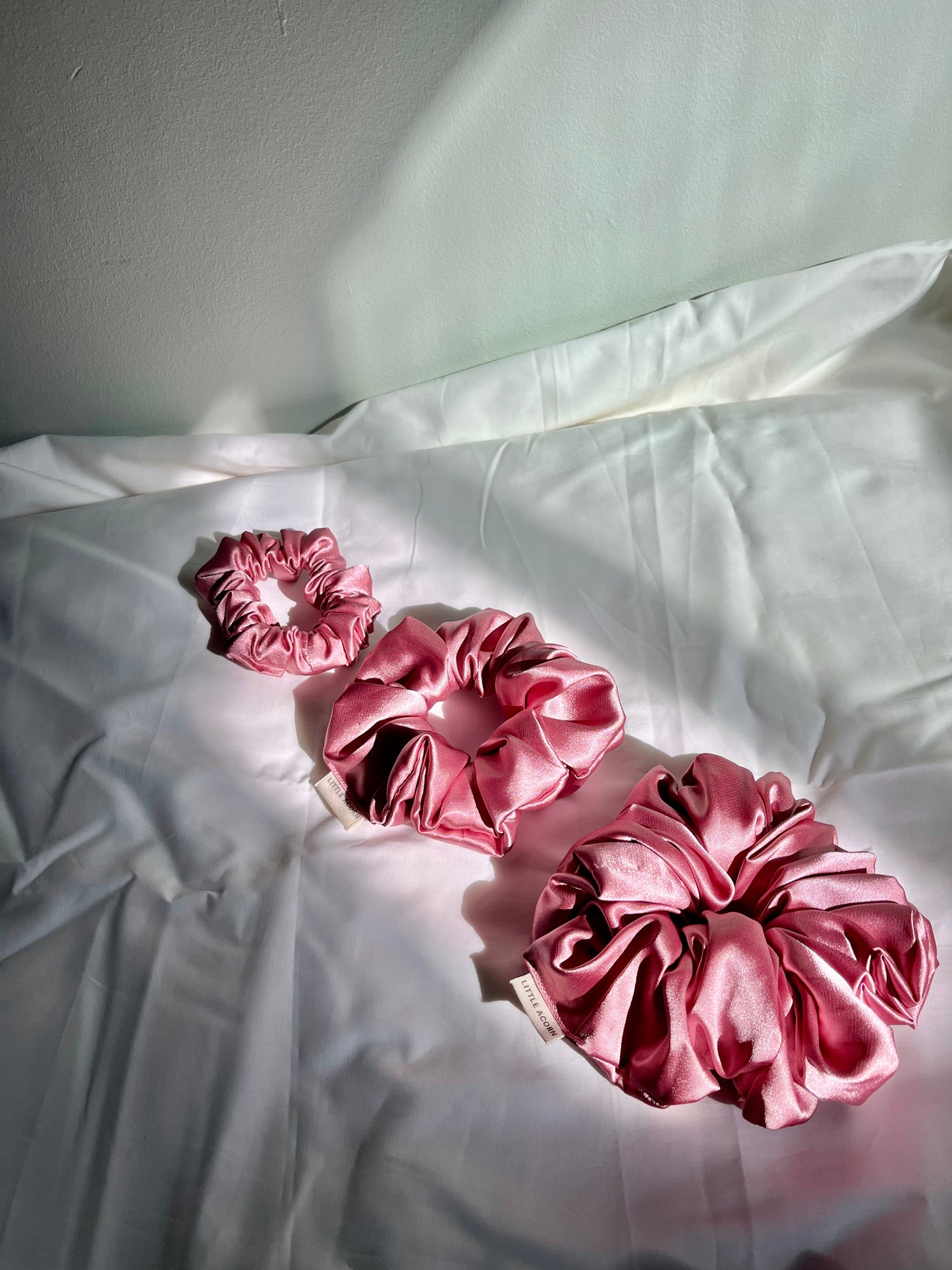 Rose satin scrunchie