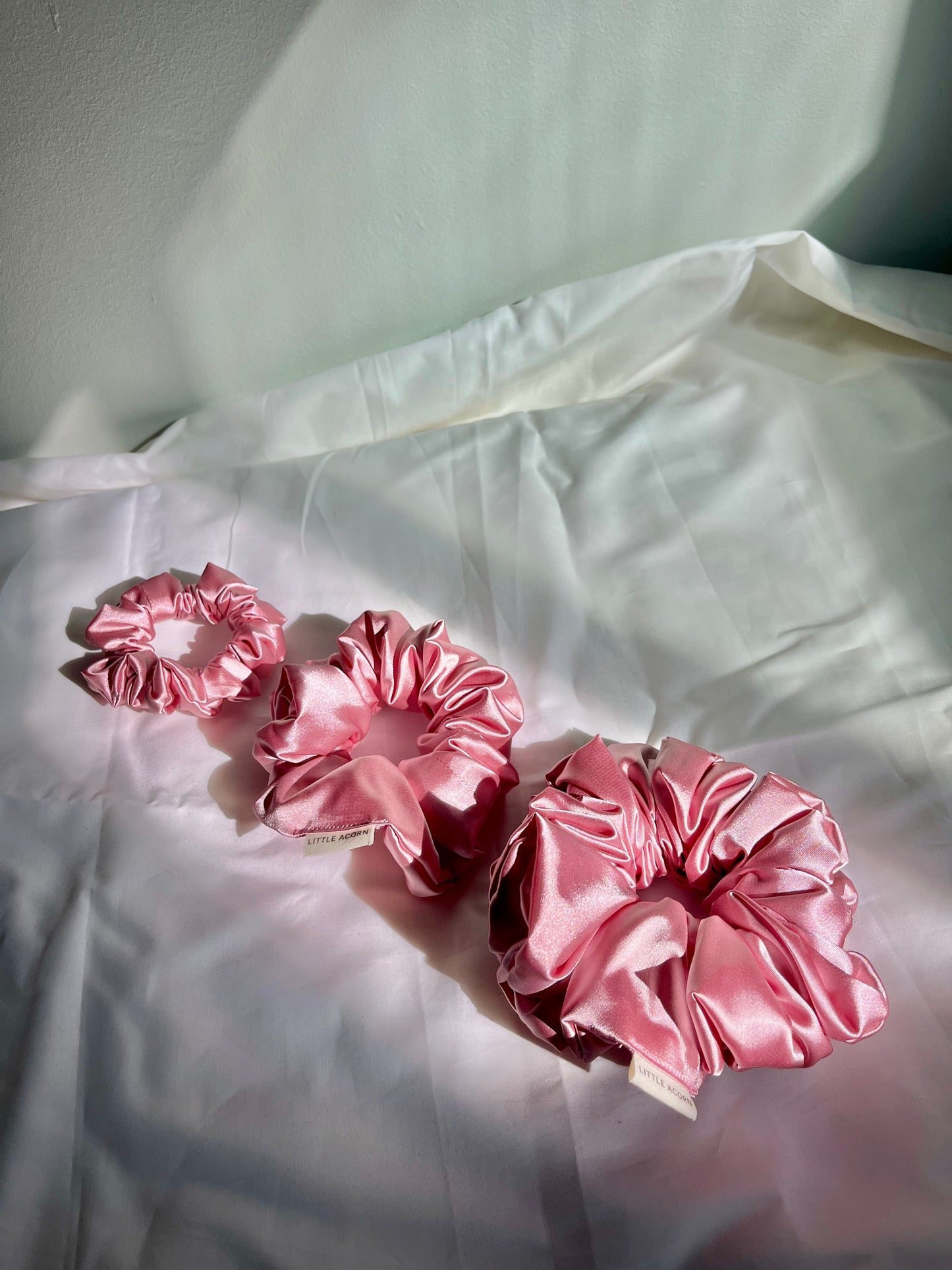 Light rose satin scrunchie