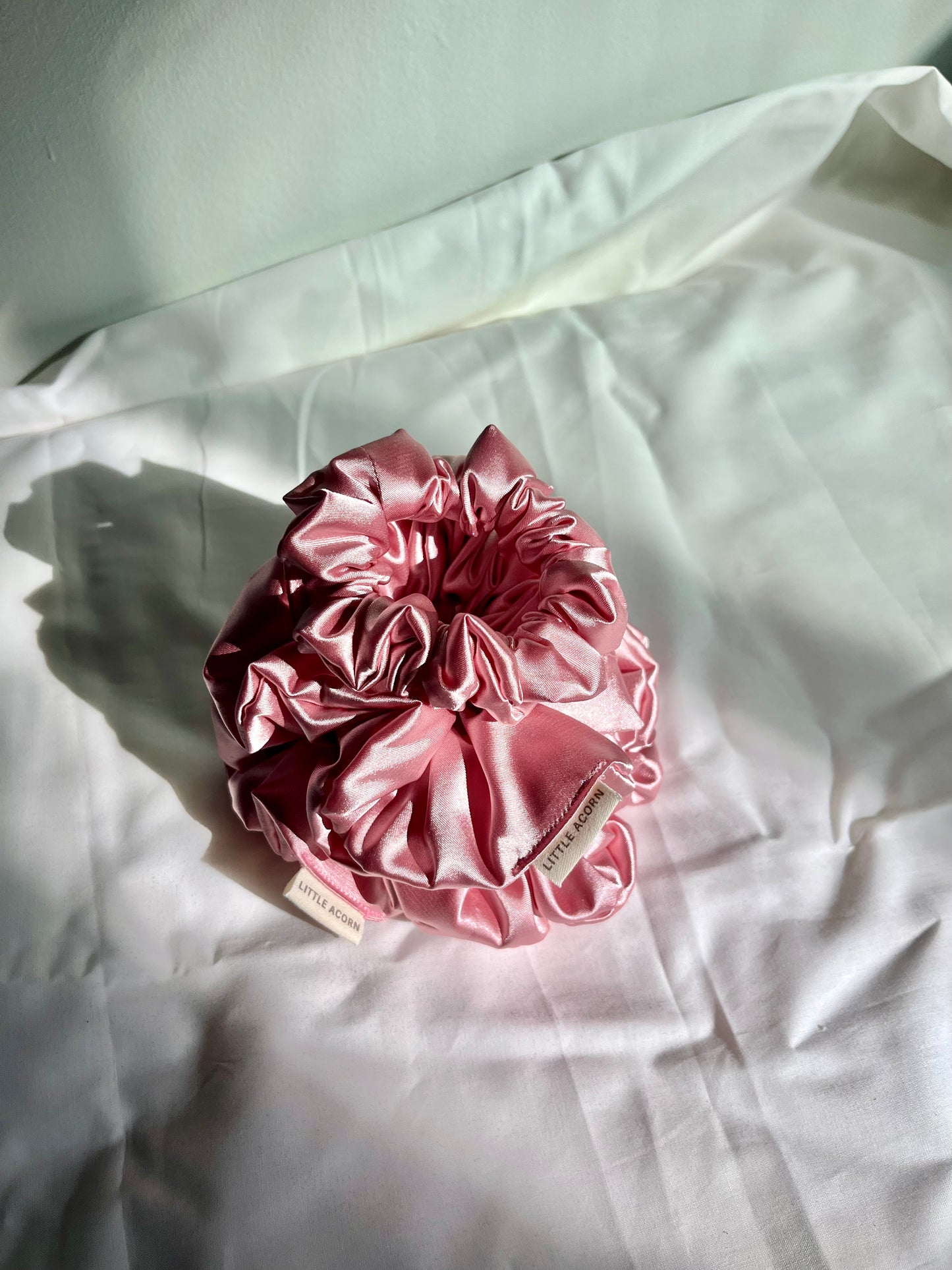 Light rose satin scrunchie