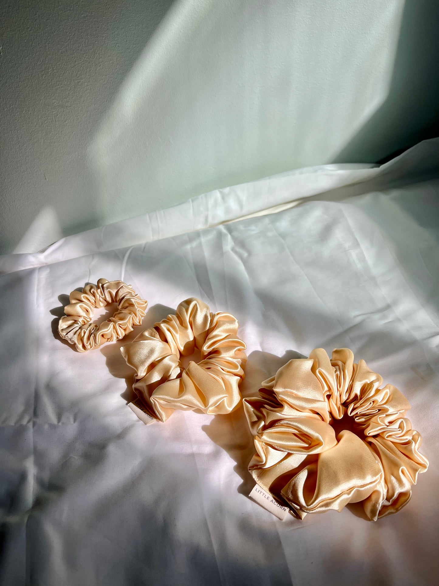 Vanilla satin scrunchie