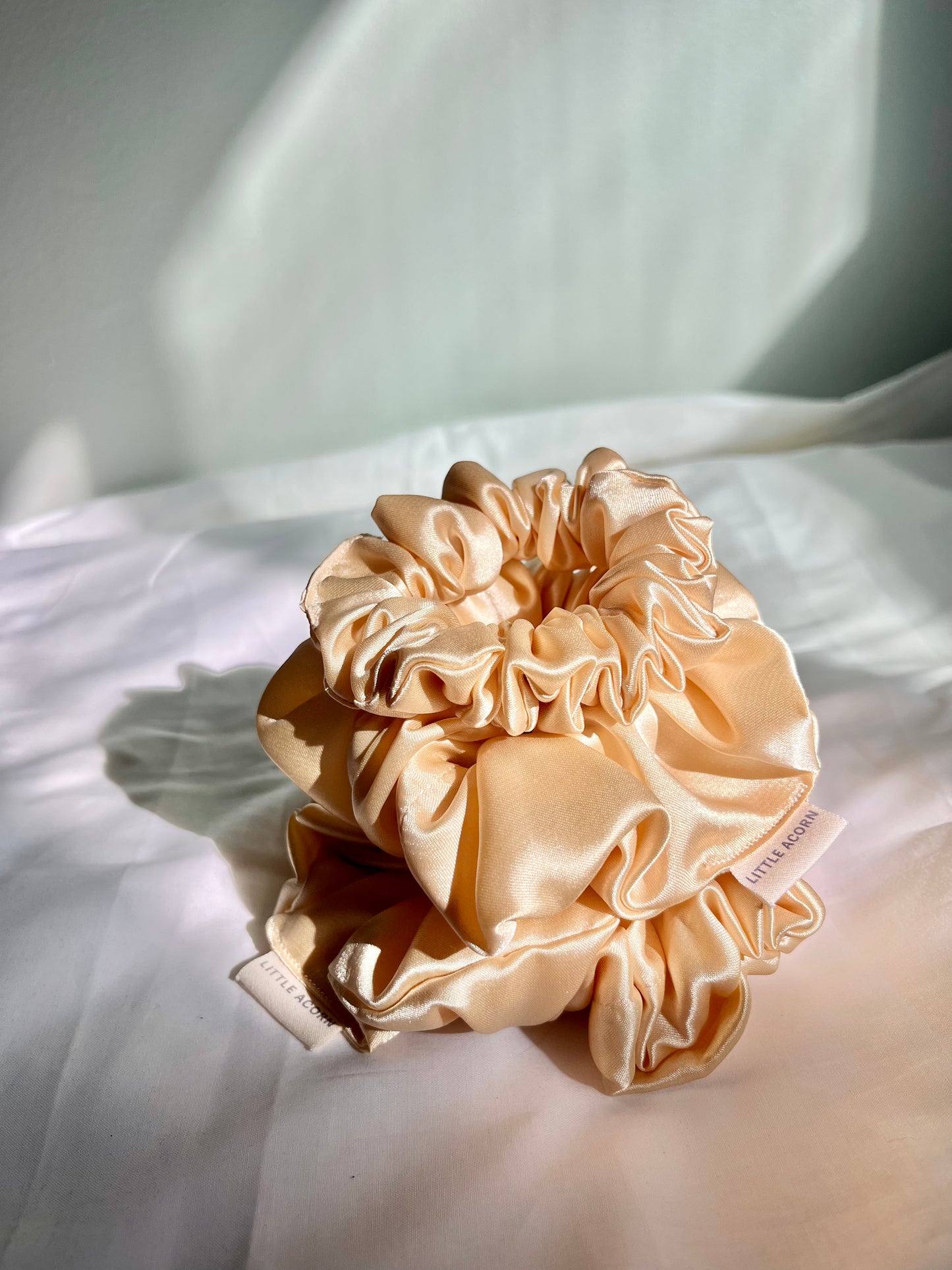 Vanilla satin scrunchie