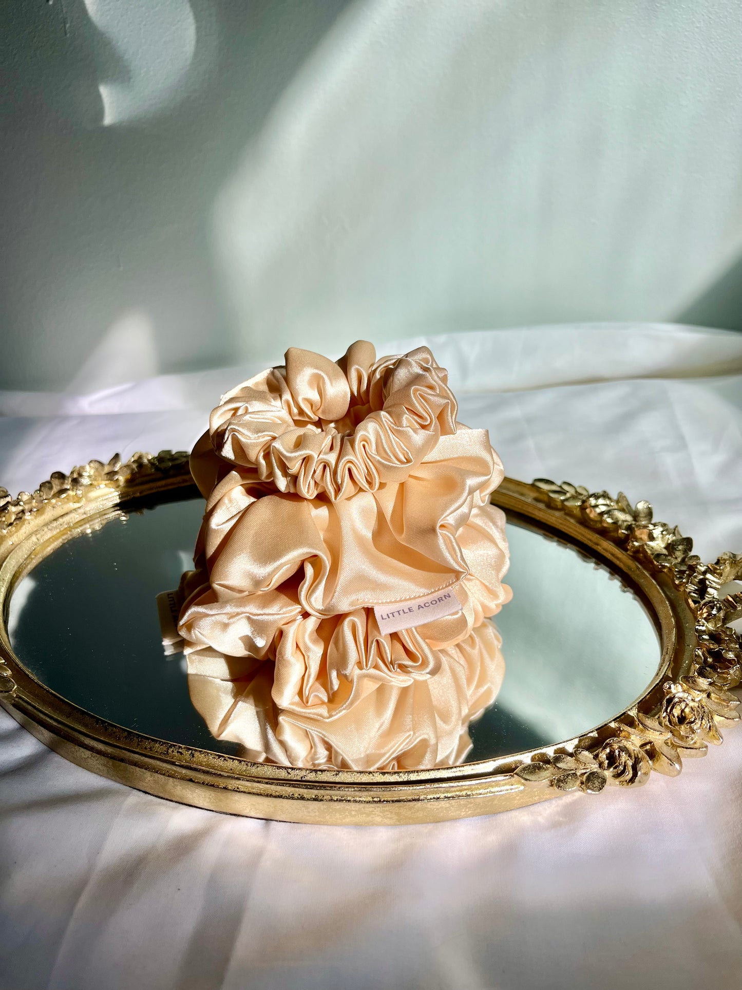 Vanilla satin scrunchie