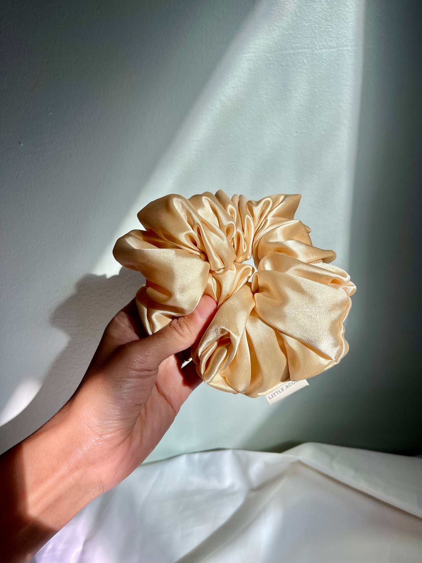 Vanilla satin scrunchie