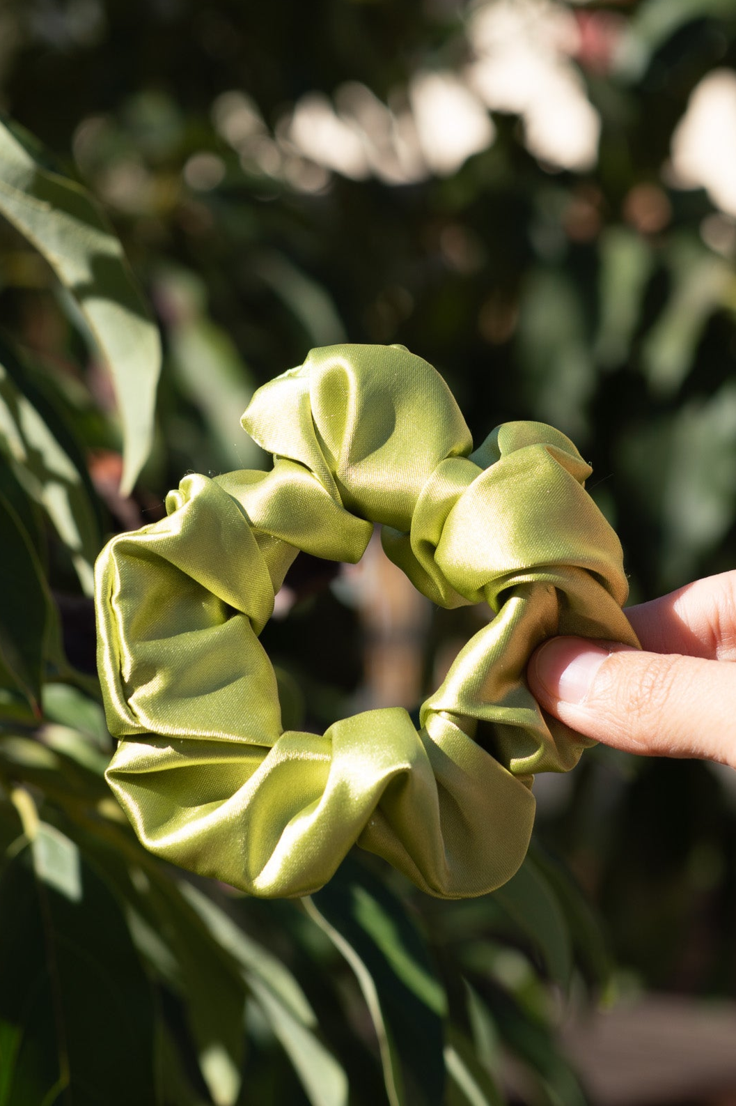 Lemon grass satin scrunchie