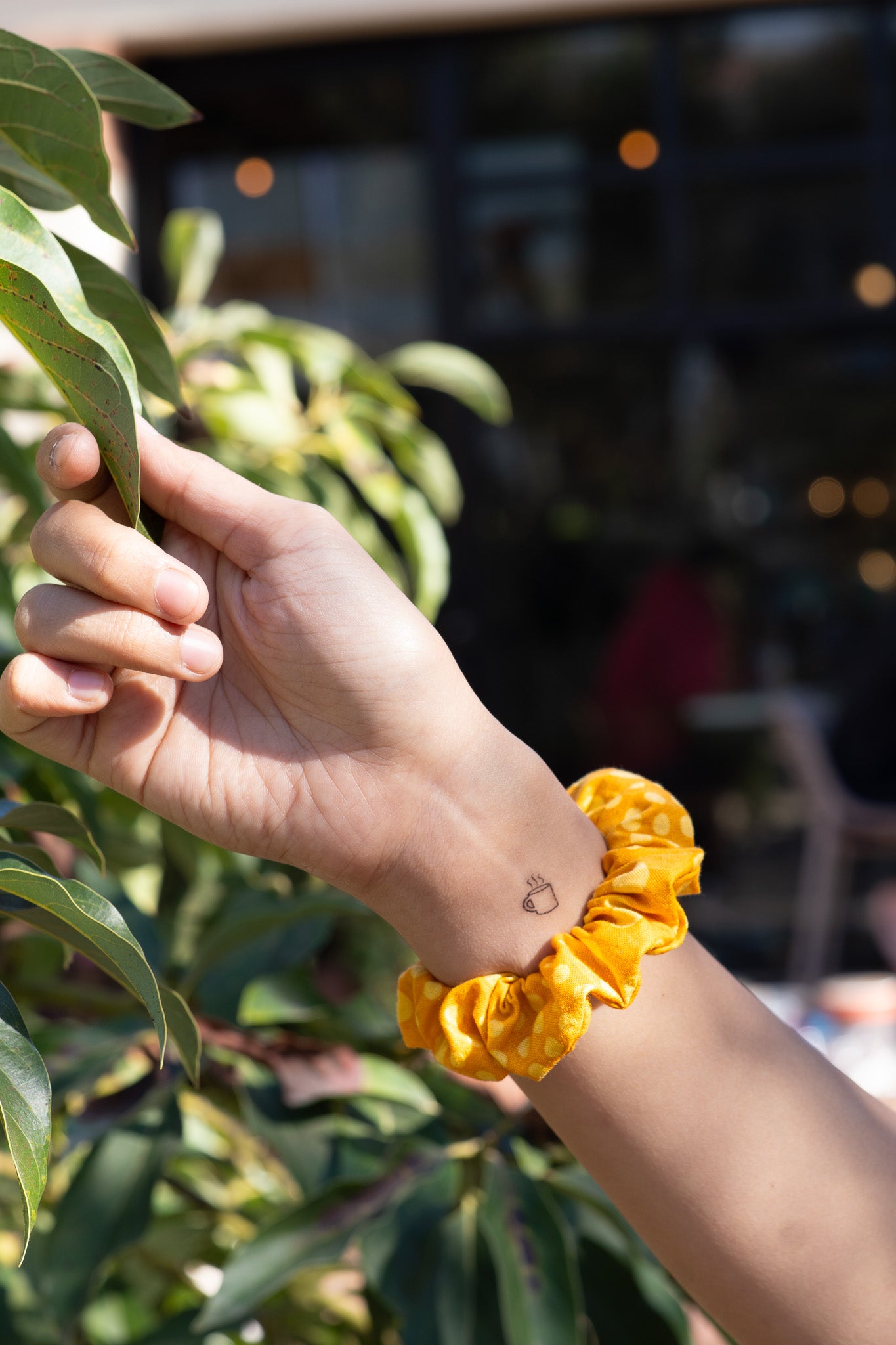 Moon cheese scrunchie