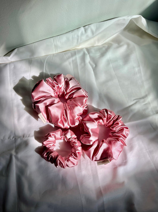 Light rose satin scrunchie